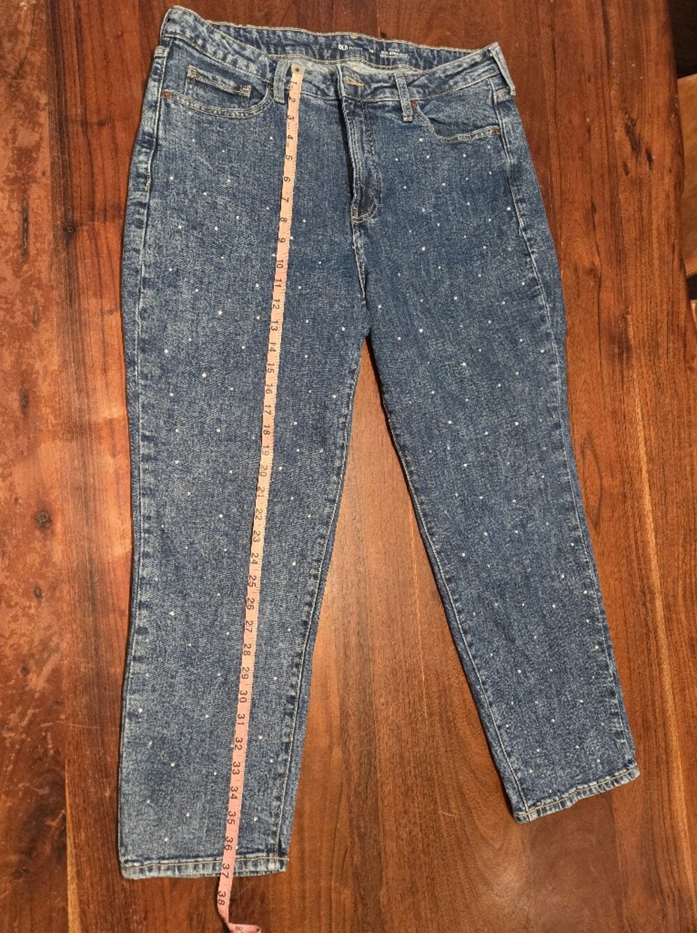 Old Navy Dark Blue Skinny Jeans with Rhinestone Speckle